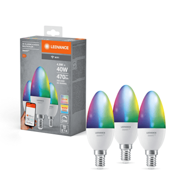 LEDVANCE | 4058075485938 | LED Smart WIFI Candle 4.9W RGB SES  Dimmable