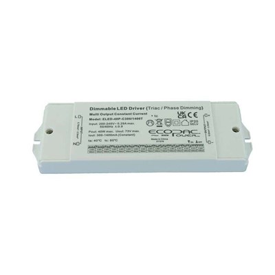 Ecopac | LED Driver (Constant Current) 300mA - 1400mA 40w Dimmable