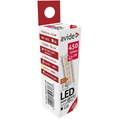 Avide | ABG9WW-4.2W | LED Halopin 4.5w G9 Warm White