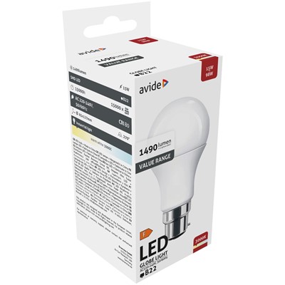 Avide | ABBGB22WW-15W | LED GLS 15w BC Warm White